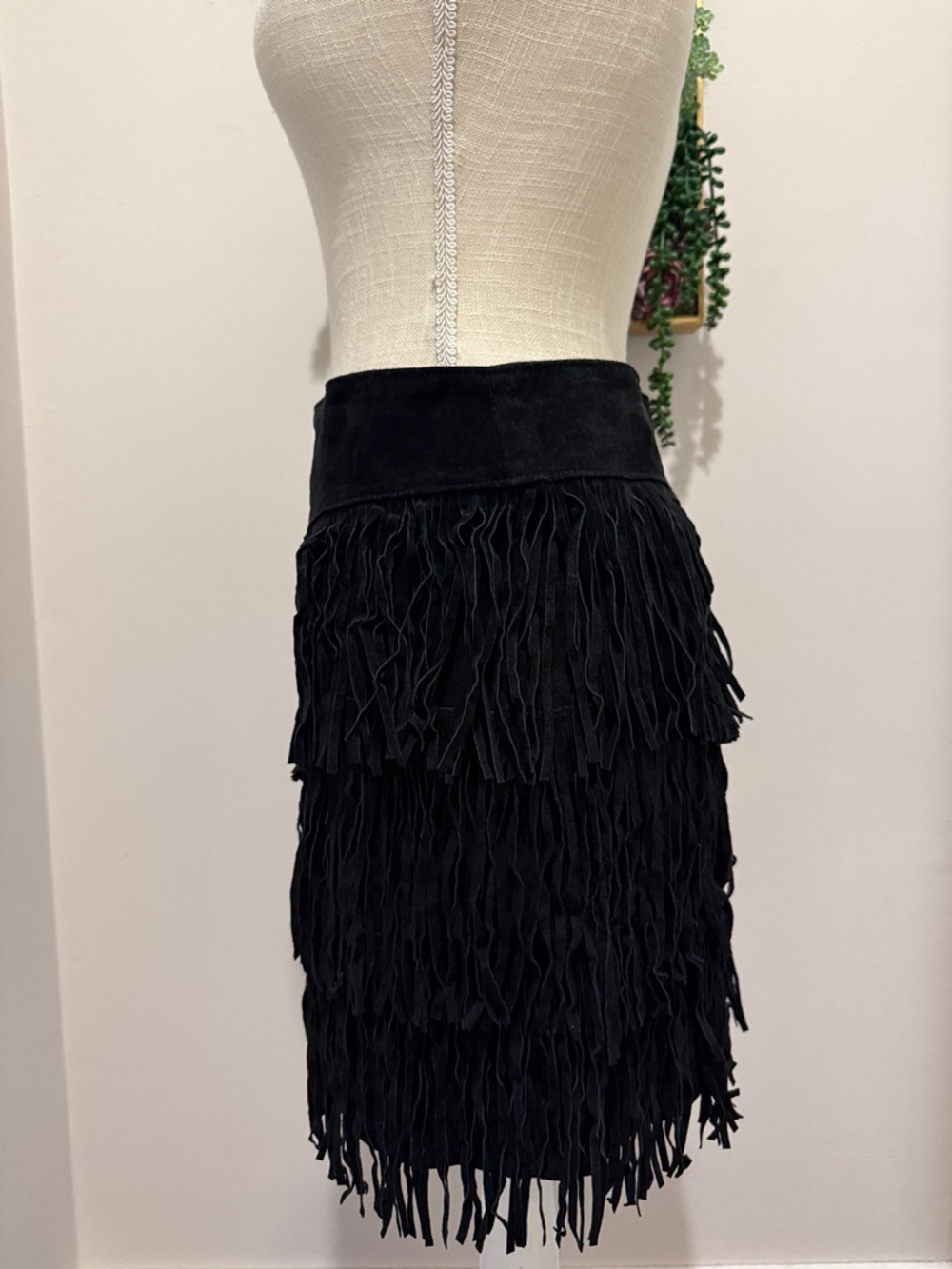 NWT Scully Western Tiered Suede Fringe Mini Skirt - Picture 5 of 8